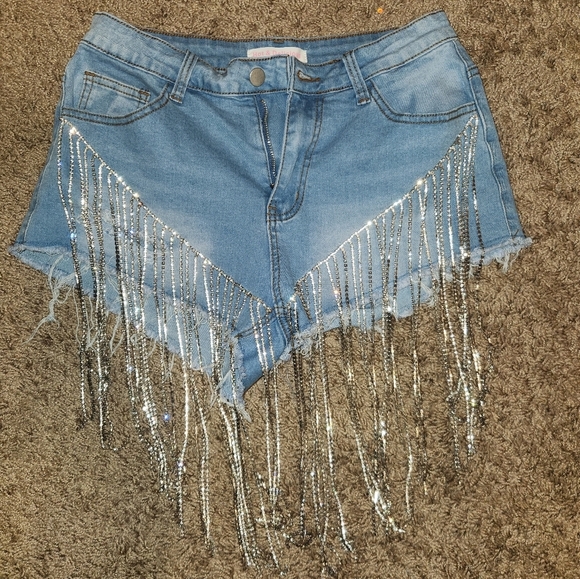 Hot & Delicious Pants - Rhinestone bedazzled Shorts size med